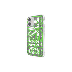 Diesel Coque pour Apple iPhone 12 Mini Gamme AOP Paraphé en TPU Transparent