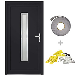 vidaXL Porte d'entrée anthracite 88x200 cm PVC