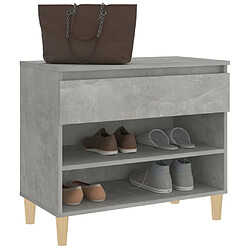 Acheter Maison Chic Armoire à Chaussures Gris béton,Meuble de Rangement à Chaussures 70x36x60 cm Bois d'ingénierie -MN92665