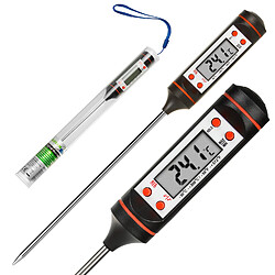 Thermomètre / sonde pour aliments GreenBlue GB178, longueur de sonde 15 cm, plage de température -50°C à +300°C, précision 0,1°C