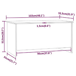 vidaXL Table basse blanc brillant 102x55,5x52,5 cm bois d'ingénierie pas cher