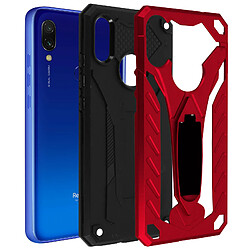 Avizar Coque Xiaomi Redmi 7 Protection Bi-matière Antichoc Fonction Support - rouge pas cher