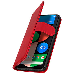 Avizar Housse Google Pixel 4A 5G Folio Vintage Porte-carte Fonction Support rouge