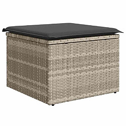 Acheter vidaXL Salon de jardin avec coussins 7 pcs gris clair résine tressée