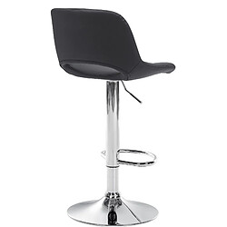 Avis Decoshop26 Tabouret de bar chaise haute x1 avec repose-pieds en PVC noir piètement métallique chromé 10_0004580