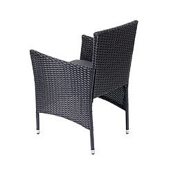 Avis Mendler Ensemble en polyrotin HWC-F50, ensemble fauteuils et table, balcon/jardin ~ anthracite, coussins gris foncés