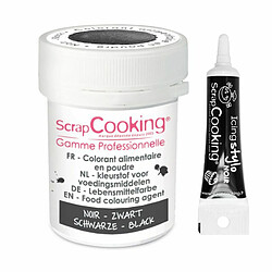 Scrapcooking Colorant alimentaire en poudre noir 5 g + Stylo de glaçage noir