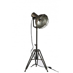 Dansmamaison Lampe Sur Pied Ronde Metal Gris 93 cm