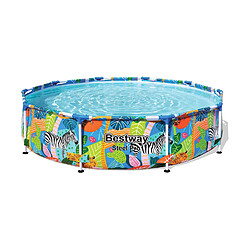 Bestway Piscine tubulaire ronde Jungle - Diam. 305 x H. 66 cm - Bleu