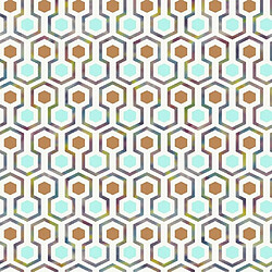 Noordwand Papier peint Good Vibes Hexagon Pattern Vert et orange