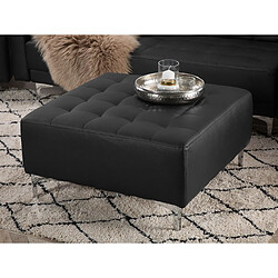 Beliani Ottoman ABERDEEN Noir Cuir PU