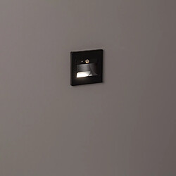 Ledkia Balise Murale LED Encastrable Bark 1.5W Noire avec Capteur PIR Blanc Neutre 4000K