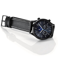 Avis Bracelet en cuir véritable haute qualité noir pour votre Samsung Gear S3 Classic/S3 Frontier