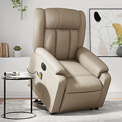 Maison Chic Fauteuil Relax pour salon, Fauteuil inclinable de massage électrique cappuccino similicuir -GKD43938