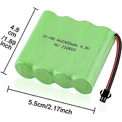 Acheter 1 Pièce 4.8V Ni-Mh 2400mAh Batterie Rechargeable pour Télécommande De Voiture + Câble de Chargement