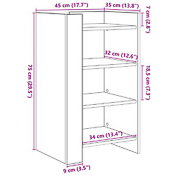 vidaXL Buffet noir 45x35x75 cm bois d’ingénierie pas cher