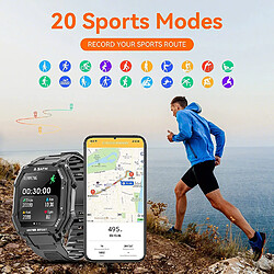 Montres intelligentes pour hommes femmes, Activing Fitness Tracker avec fréquence cardiaque Surveillance de l'oxygène sanguin 3ATM Étanche 1,69 pouces Plein écran tactile Smart Watch Compatible pour iOS Android (Noir)