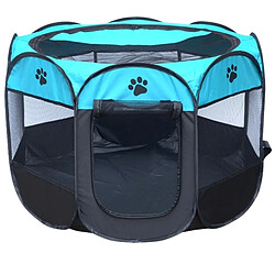 Wewoo Pour animaux de compagnie octogonale, bleu S, taille: 73 x 73 x 43cm Tente de chien imperméable à l'eau de tissu d'Oxford de mode pliable clôture extérieure