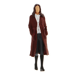 1/64 Figurines De Personnages Miniatures Scène De Rue Modèles Manteau Femme Rouge pas cher