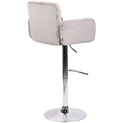 Avis Decoshop26 Tabouret de bar pivotant en velours gris et métal chromé avec accoudoirs repose-pieds et dossier TDB10647