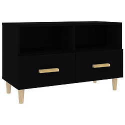 Maison Chic Meuble TV scandinave - Banc TV pour salon Noir 80x36x50 cm Bois d'ingénierie -MN14506