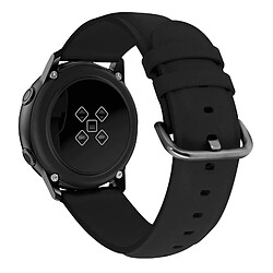 Avizar Bracelet Galaxy Watch Active2 44mm Aspect Cuir Fermoir Boucle Ardillon Noir