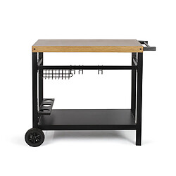 Chariot pour plancha noir/bois - gs131 - LIVOO