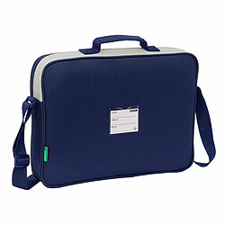 Avis Cartable d'école Benetton Varsity Gris Blue marine 38 x 28 x 6 cm