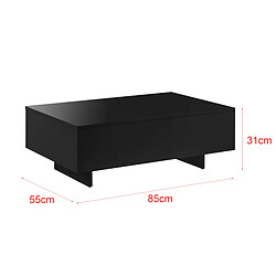 Avis Table Basse de Salon Braunschweig 85 x 55 x 31 cm Noir Brillant [en.casa]