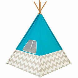 KidKraft Tipi enfant en toile et bambou Turquoise.