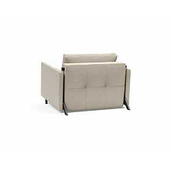 Inside 75 INNOVATION LIVING Fauteuil design SOFABED CUBED 02 ARMS Blida Sand Grey convertible lit 200*90cm pas cher