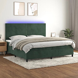 Sommier à lattes LED,Cadre à lattes de lit avec matelas pour Adulte Vert foncé 200x200 cm -MN54215