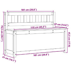 vidaXL Banc 110x41x76,5 cm Bois de pin massif pas cher