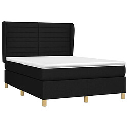 Avis Maison Chic Lit Adulte - Lit simple Lit à sommier tapissier avec matelas moelleux - Meuble de Chambre - Noir 140x190 cm Tissu -MN43461