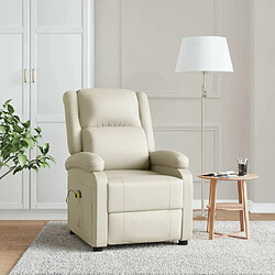 Maison Chic Fauteuil Relax pour salon, Fauteuil de massage Crème Similicuir -GKD50522