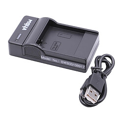 vhbw Chargeur USB de batterie compatible avec Samsung HMX-H105, HMX-H106, SC-MX10A, SC-MX10P batterie appareil photo digital, DSLR, action cam