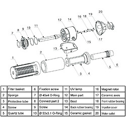 Helloshop26 Pompe d'aquarium ou étang 2000 litres par heure 18 watts UVC avec 9 watts clarificateur 16_0002029