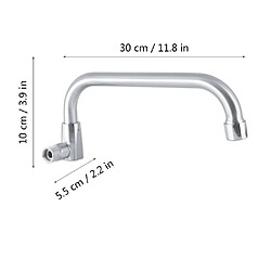 ComfortXL Robinet mural pour évier de cuisine de restaurant avec tuyau d'eau froide (brossé 30 cm)