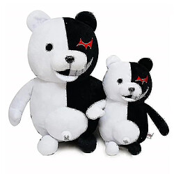 Universal Poupée ours noir et blanc, peluche lapin blanc rose, peluche animal noir