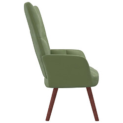 Avis vidaXL Chaise de relaxation Vert clair Velours