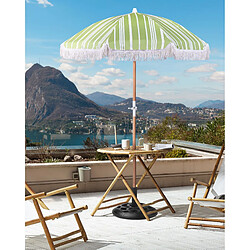 Beliani Parasol de jardin d 150 cm vert et blanc MONDELLO