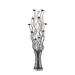 Inspired Rouge Lampadaire 7 Lumières G4 Noir/Rouge/Chrome/Cristal, NON Compatible LED/CFL