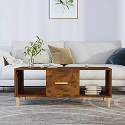 Maison Chic Table basse,Table Console Table d'appoint, Table pour salon chêne fumé 102x50x40 cm bois d'ingénierie -MN67991