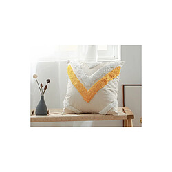 ICONIK INTERIOR Coussin de style boho Bali - Housse et Rembourrage inclus - Esha Jaune