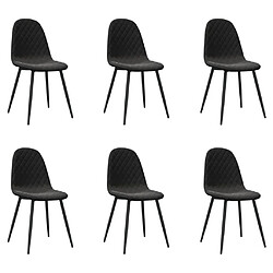 vidaXL Chaises à manger lot de 6 noir velours