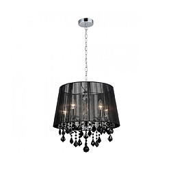 Luminaire Center Suspension en cristal Cornelia Chrome, noir en métal