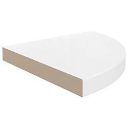 Avis vidaXL Étagères d'angle flottantes 4pcs blanc brillant 35x35x3,8cm MDF