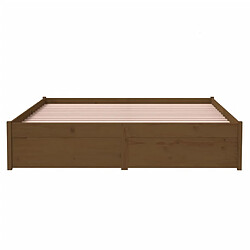 Acheter vidaXL Cadre de lit sans matelas marron miel bois massif 140x200 cm