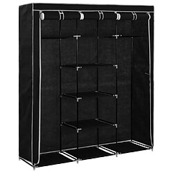 Avis vidaXL Armoire avec compartiments et barres Noir 150x45x175 cm Tissu