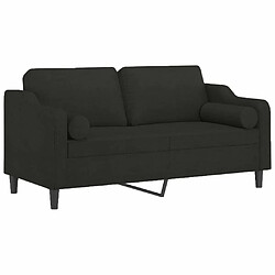 Avis Maison Chic Canapé 2 places avec oreillers,Sofa de Salon,Canapé droit décoratifs noir 140 cm tissu -GKD909799